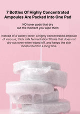 Stack of toner pads with text on a pink background