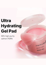 Pink gel pad with 'medicube' branding on a white background