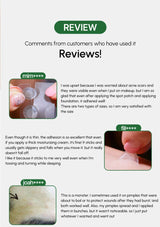 Product review section with customer comments and ratings on a white background