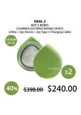 Cleardea LED Triple Bounce Device packaging with promotional text on a white background