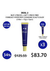Promotional offer for F:B hyper deep cleansing scalp scaler with a free scaler with purchase.