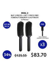Promotional graphic for Forbeaut dandruff scalp brush with pricing and deal details.