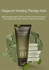 Mugwort Heating Therapy Pack with green leaves on a green background