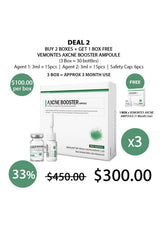 Vemonts Axcne Booster Ampoule packaging with promotional deal on a white background