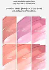 Color swatches of So Touchable Water Blush with names and descriptions.