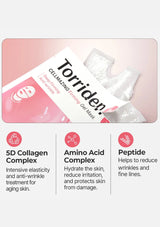Torriden gel mask packaging with product features on a pink background