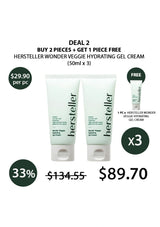 Promotional offer for Hersteller Wonder Veggie Hydrating Gel Cream with a discount on buying two pieces and getting one free.