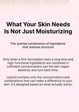 Text on a white background about skin care ingredients and formulations.