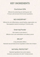 List of key ingredients with their descriptions on a white background