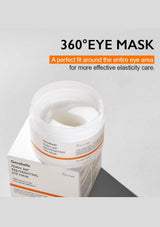Eye mask packaging with text on a gray background