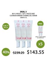Promotional offer for Cleardea Minari Calming Gel Serum with pricing and quantity details.
