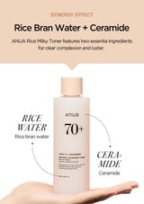 ANUA Rice 70 Glow Milky Toner for Bright, Hydrated Skin clear complexion and gloss solution