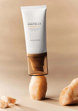 Skincare tube with a beige background