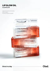 Lip glow oil packaging with 'Oiad' branding on a white background