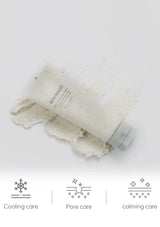 Skincare product with text on a white background