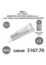 Promotional offer for Dermathod Ami-Sterol Cream and Revive Mask on a white background