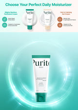 Purity Skin care products with text on a light blue background