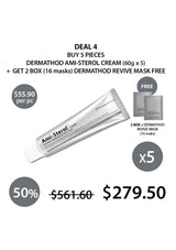 Promotional offer for Dermathod Ami-Sterol Cream and Revive Mask on a white background