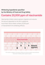 Product packaging with whitening ingredients specified by the Ministry of Food and Drug Safety, containing 20,000 ppm of niacinamide.