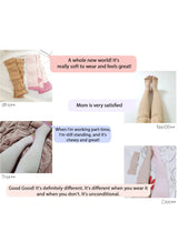 Product reviews of a pair of leggings with text feedback on softness and comfort.