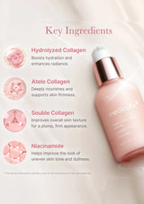 Pink skincare bottle with key ingredients listed on a light background