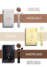 Packaging of SHIKOOTAENG Diet Coffee Americano hazenut limeade