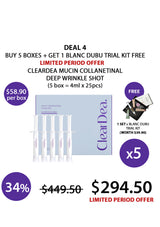 Promotional offer for Cleardea skincare product with packaging and pricing details.