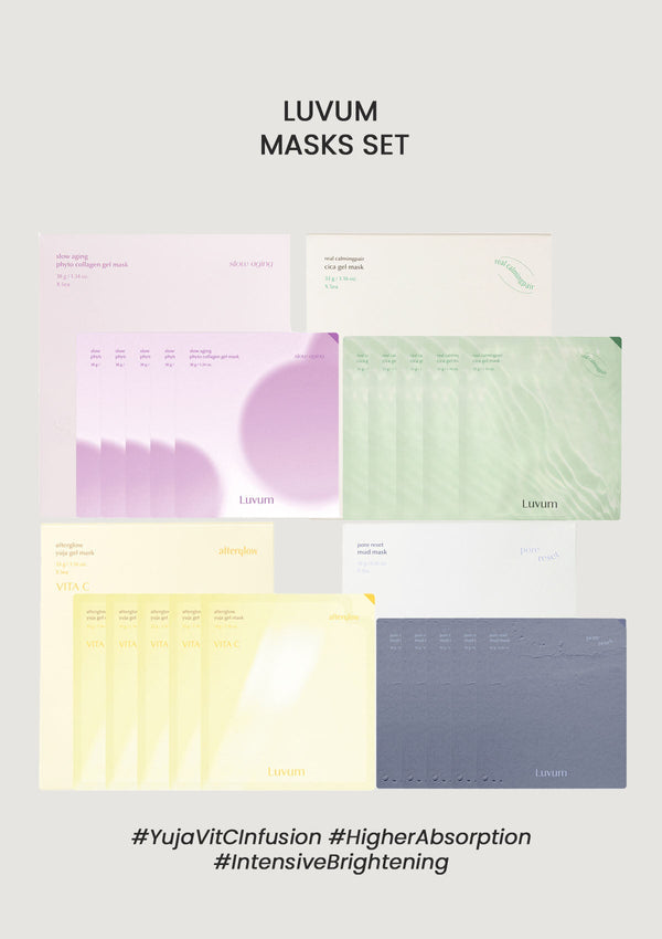 [LUVUM] Pore Reset Mud Mask | Real CalmingPair Cica Gel Mask | Slow Aging Phyto Collagen Gel Mask | Yuja C Gel Mask
