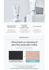 Cosmetic products with text on clinical tests for cleansing ultra-fine particulate matter.
