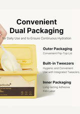 Yellow packaging with tweezers and text about convenient dual packaging for daily use.