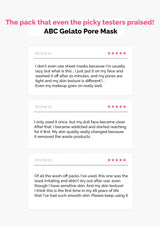 Flaner ABC Gelato Pore Mask with ice cream cone, carrots, and beetroot on a blue background