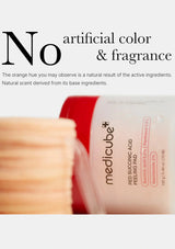 Medicube product with text about artificial color and fragrance