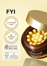 Jar of cream with visible ingredients on a beige background, featuring 'FYI' branding.
