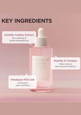 Cosmetic product packaging with clinical pore reduction claims on a pink background