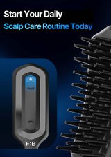 F:B hair care device with comb on a dark blue background