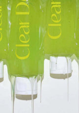 Green bottles with 'Clear Day' text on a white background