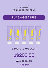 BUY 3 + GET 2 FREE: 5 YTNING Toning Cream 80ml tubes for S$206.55, previously S$324.25, save 36%
