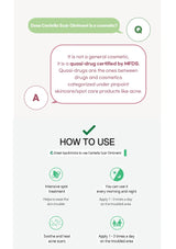 Instructions for using Centella Scar Ointment on a white background