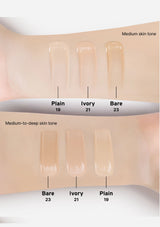 Color swatches for skin tones on a beige background