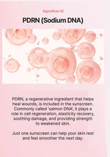 Information about PDRN (Sodium DNA) with pink background and text.