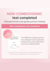 Non-comedogenic test completed certification on a pink background