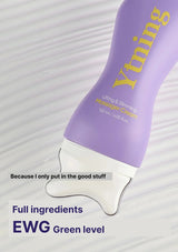 Ytming lifting and slimming massage cream with a silver tool on a textured white background