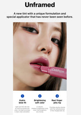 Lip tint with 'Oddtype' branding on a white background