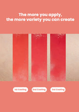 Text on a pink background with red and gold stripes and coating labels.