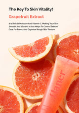 Grapefruit extract product with slices of grapefruit on a white background
