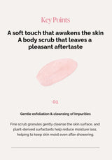 Flaner Snowberry Sorbet Glow Body Scrub with packaging on a pink background