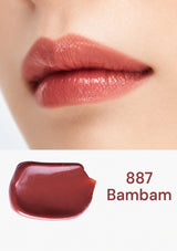 Lipstick shade 887 Bambam on a white background