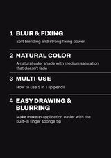 List of features on a black background