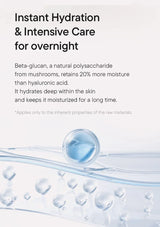 Advertisement for instant hydration and intensive care with text and a close-up of water droplets.