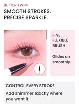 MERRYMONDE fine flexible brush and close-up glitter eyeliner application